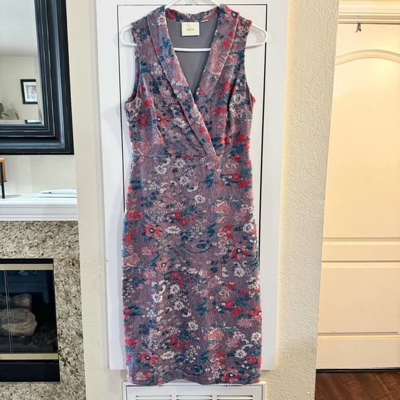 Maeve Blue Floral Midi Dress - Picture 2 of 7